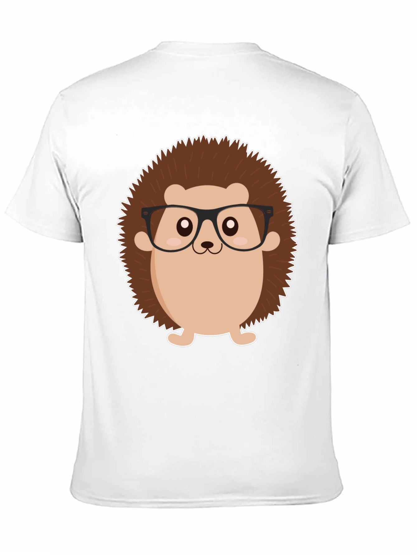 Black T-Shirt with Cartoon Hedgehog Graphic