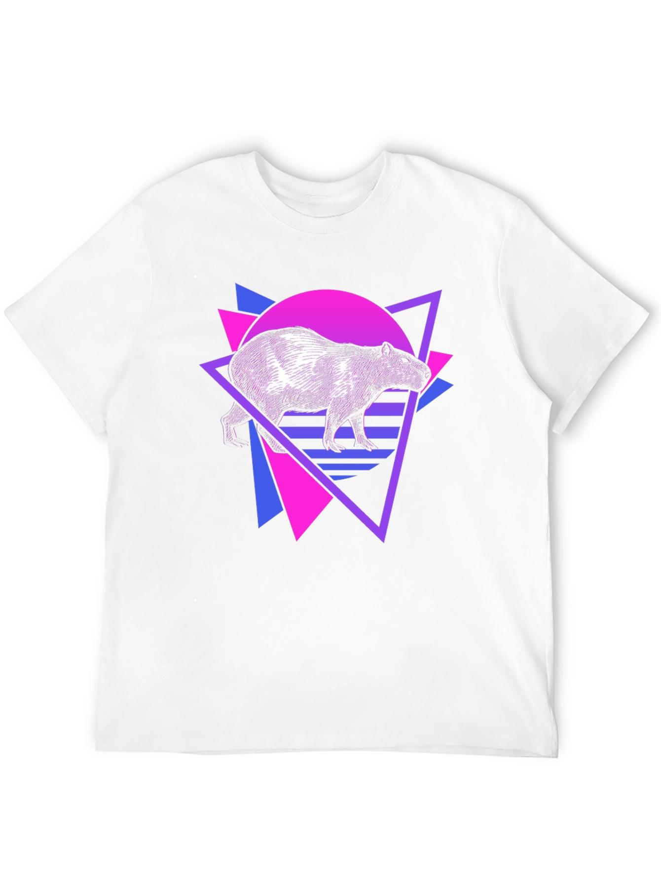Retro Capybara T-Shirt - Vaporwave Design