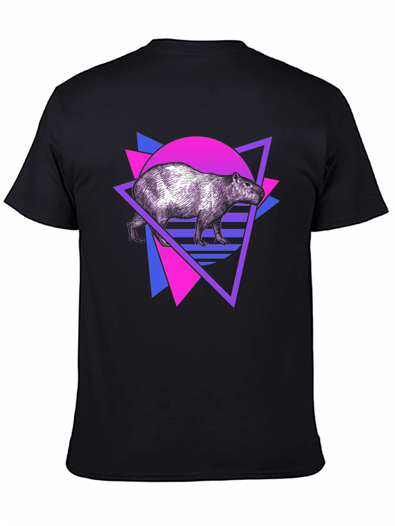 Retro Capybara T-Shirt - Vaporwave Design