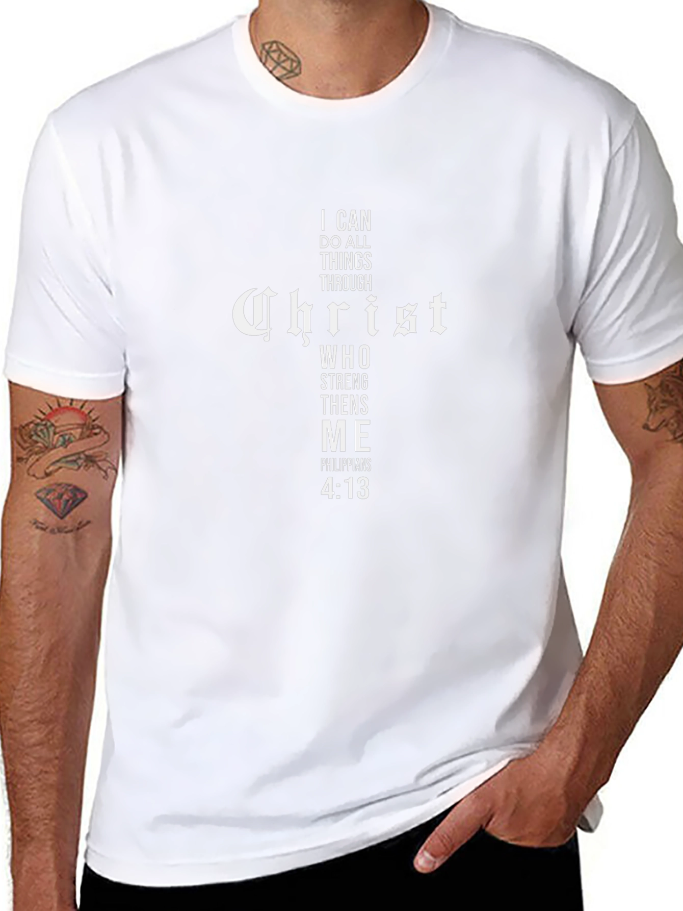 Faith-Based Christian Cross Graphic Black T-Shirt