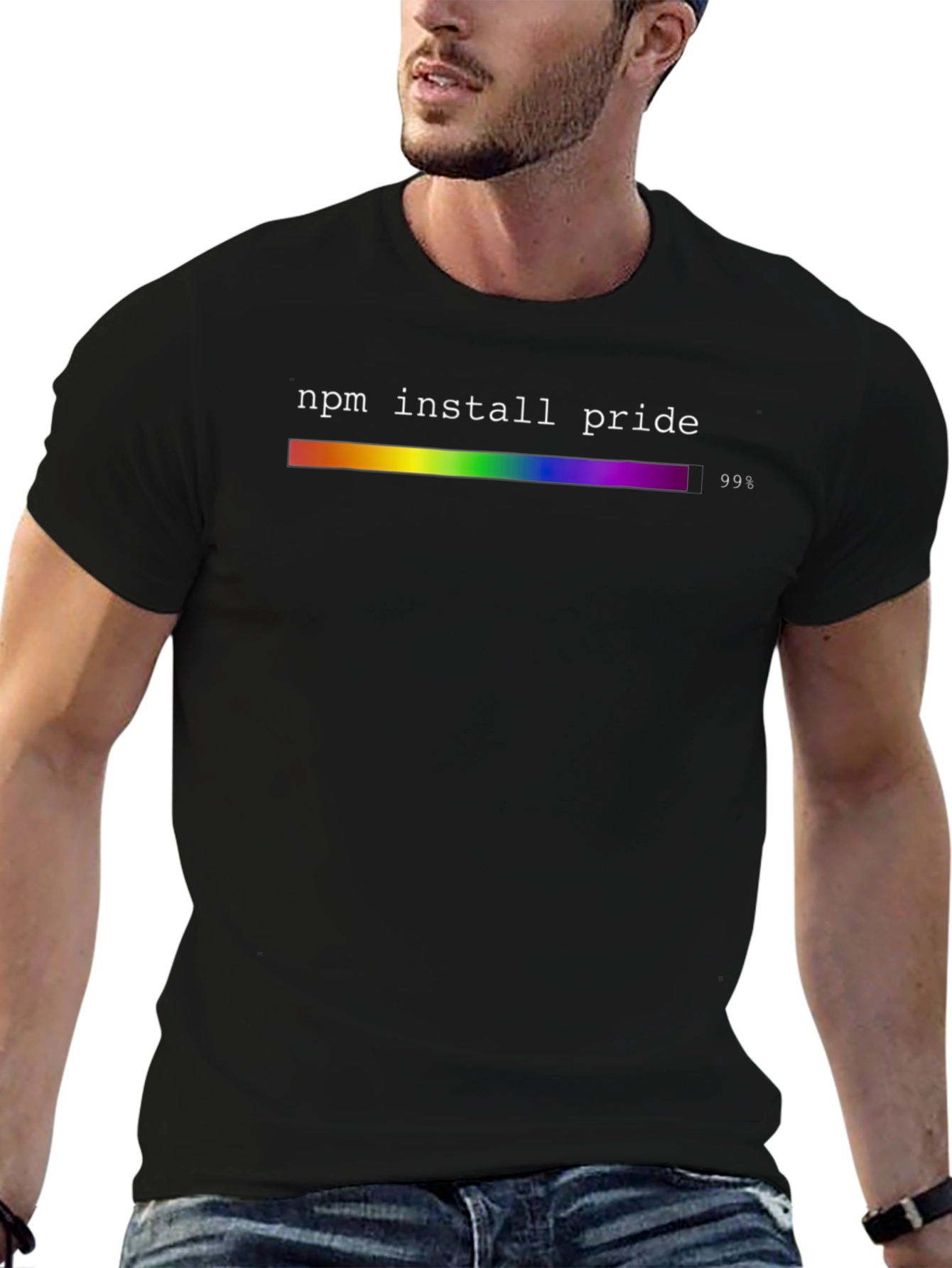 NPM Install Pride Rainbow Graphic T-Shirt