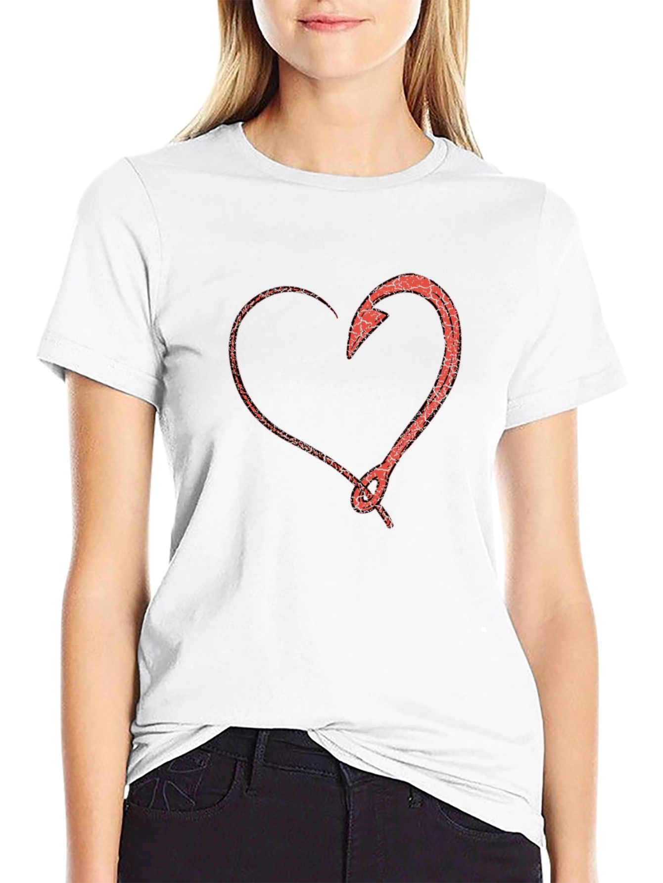 Heart Hook T-Shirt - Fishing Love Tee