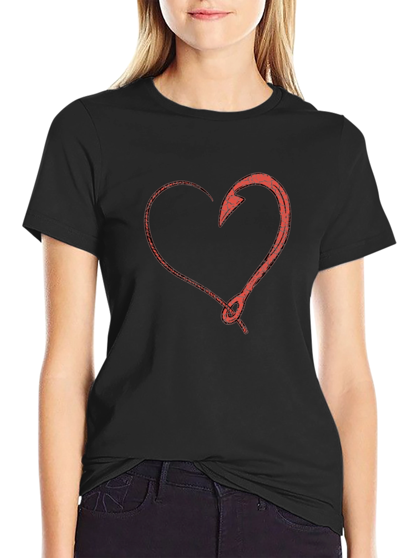 Heart Hook T-Shirt - Fishing Love Tee