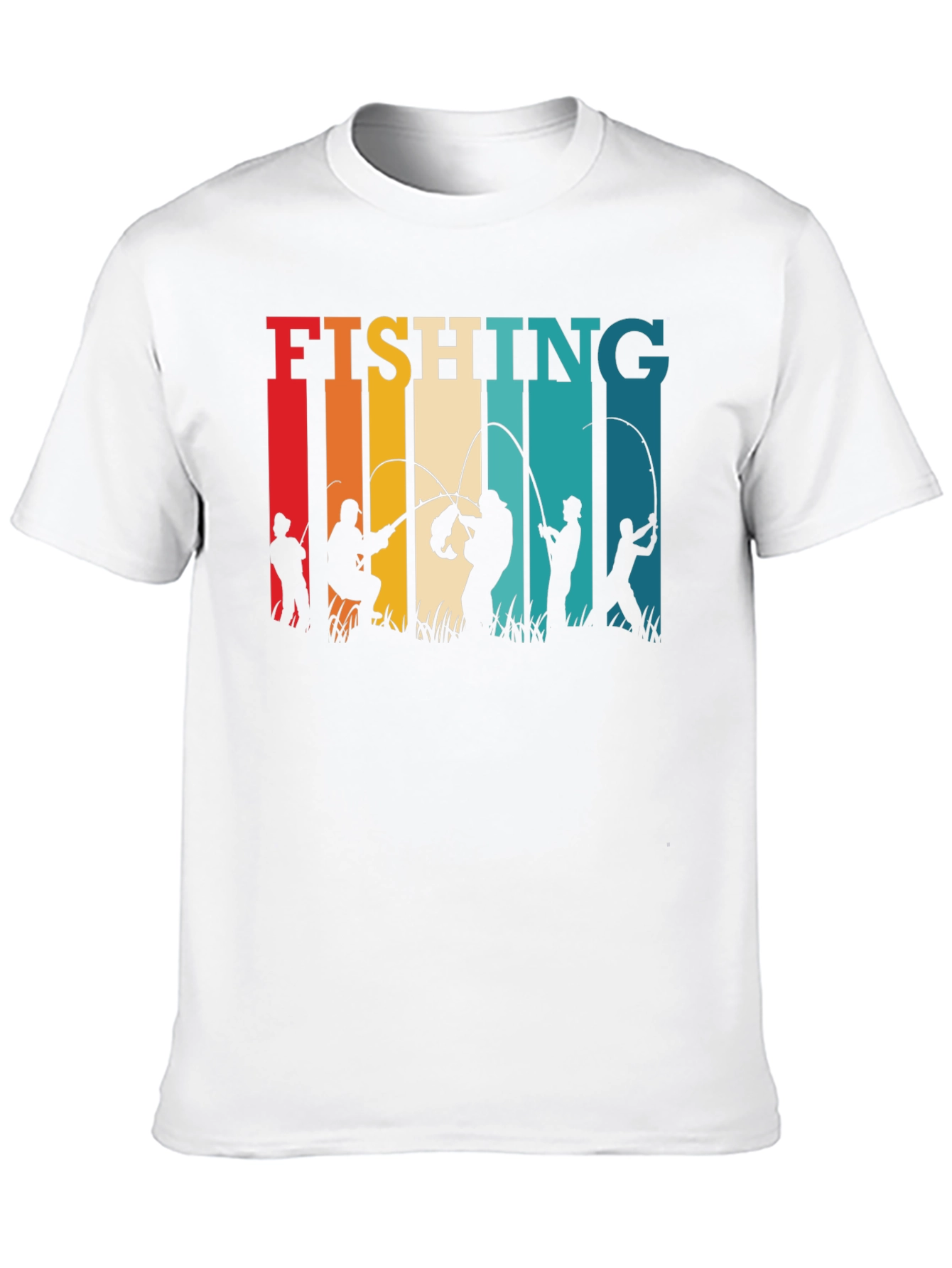 Retro Fishing T-Shirt - Angler Silhouette Design