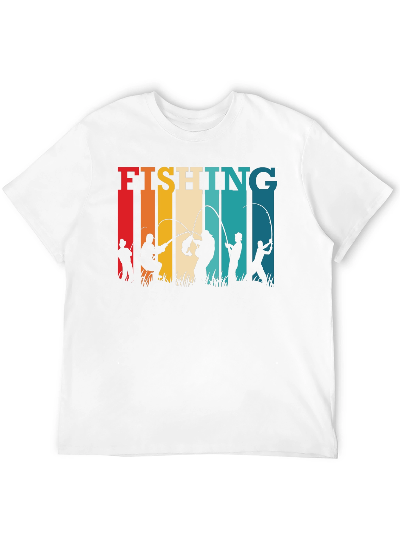 Retro Fishing T-Shirt - Angler Silhouette Design