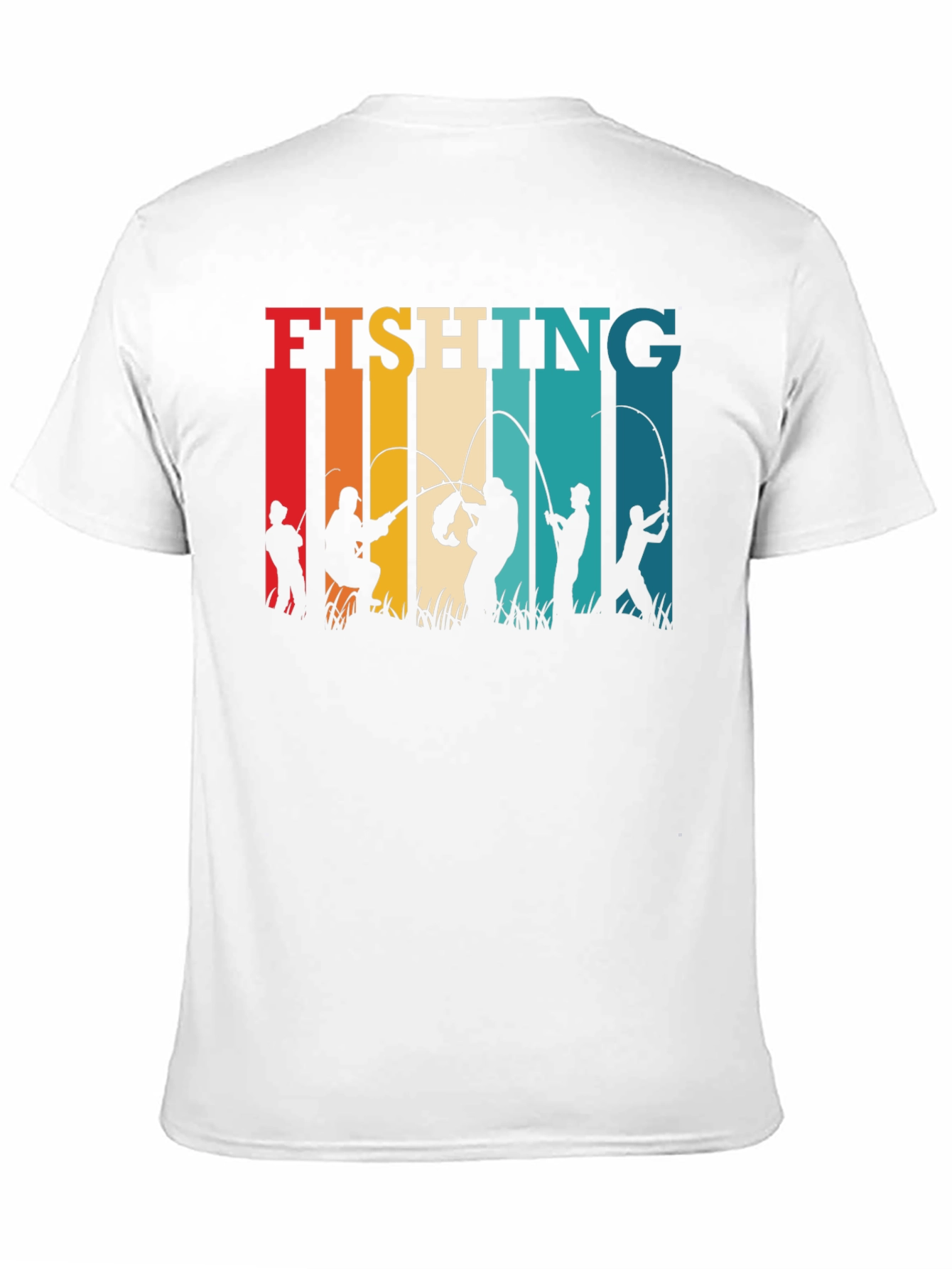 Retro Fishing T-Shirt - Angler Silhouette Design