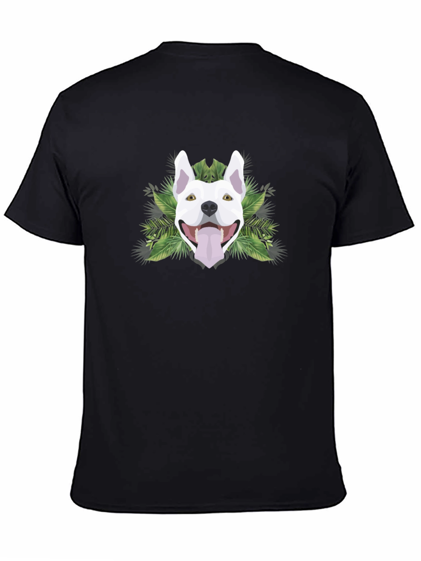 Pitbull Dog Head Graphic Tee - Cool Tropical Design