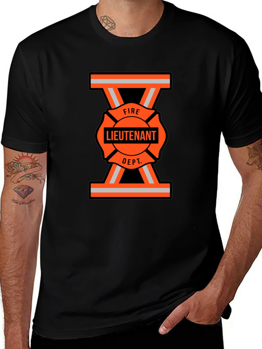 Fire Lieutenant T-Shirt - Bold Maltese Cross Design