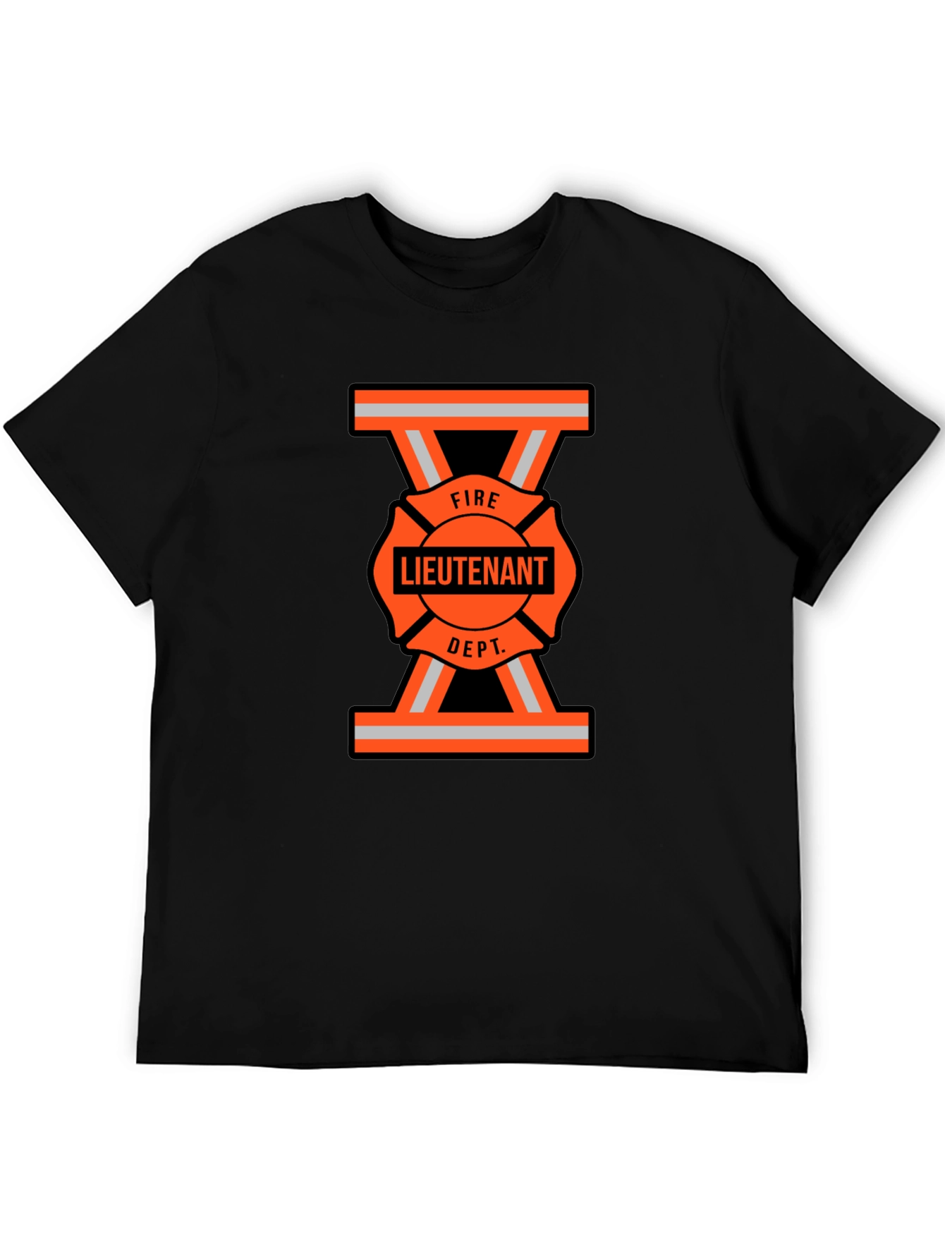 Fire Lieutenant T-Shirt - Bold Maltese Cross Design