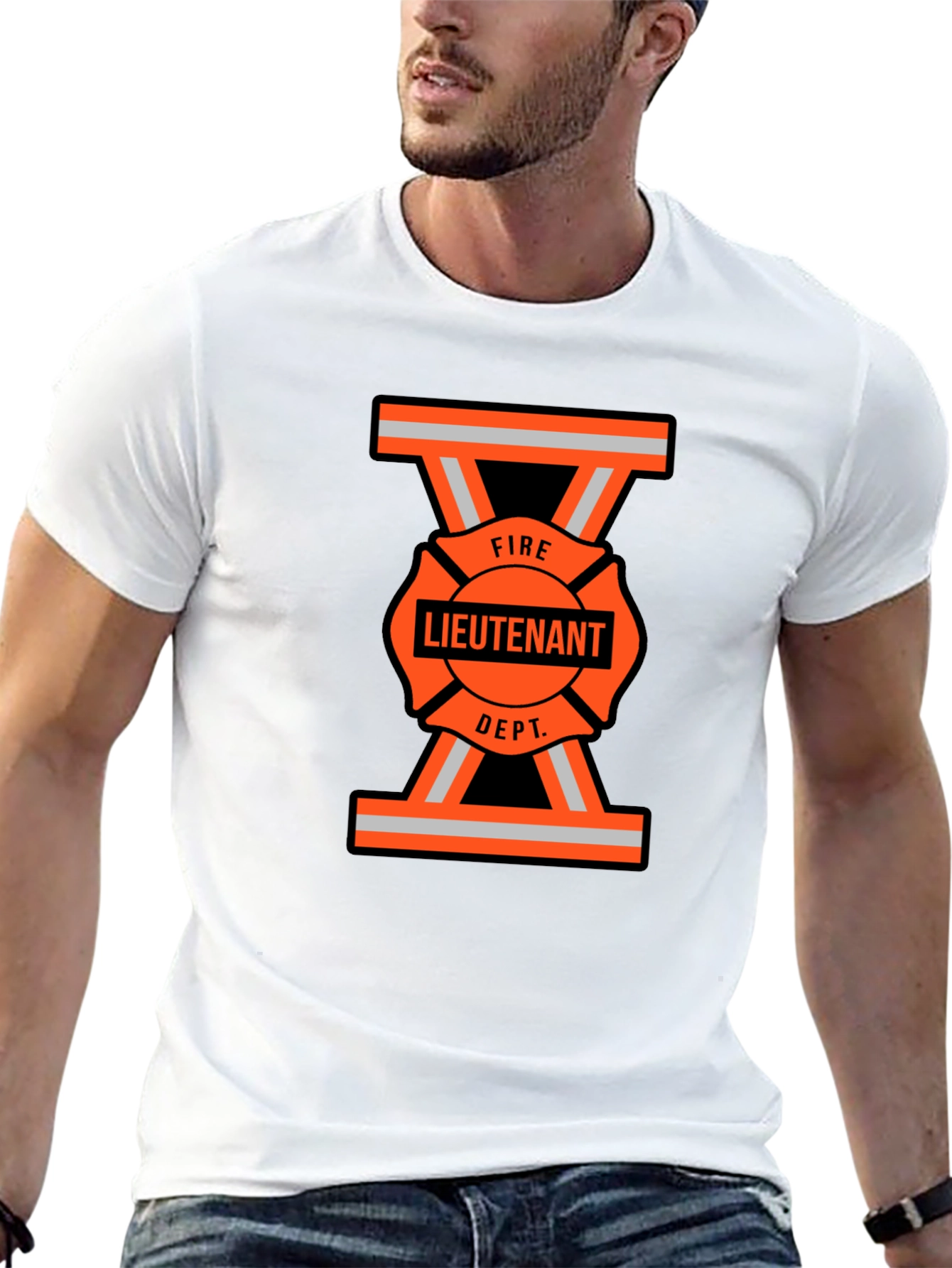 Fire Lieutenant T-Shirt - Bold Maltese Cross Design