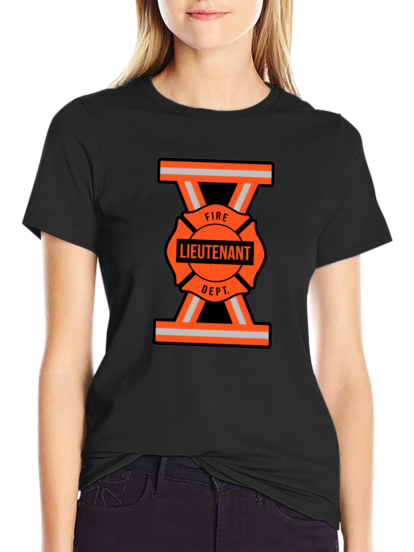 Fire Lieutenant T-Shirt - Bold Maltese Cross Design