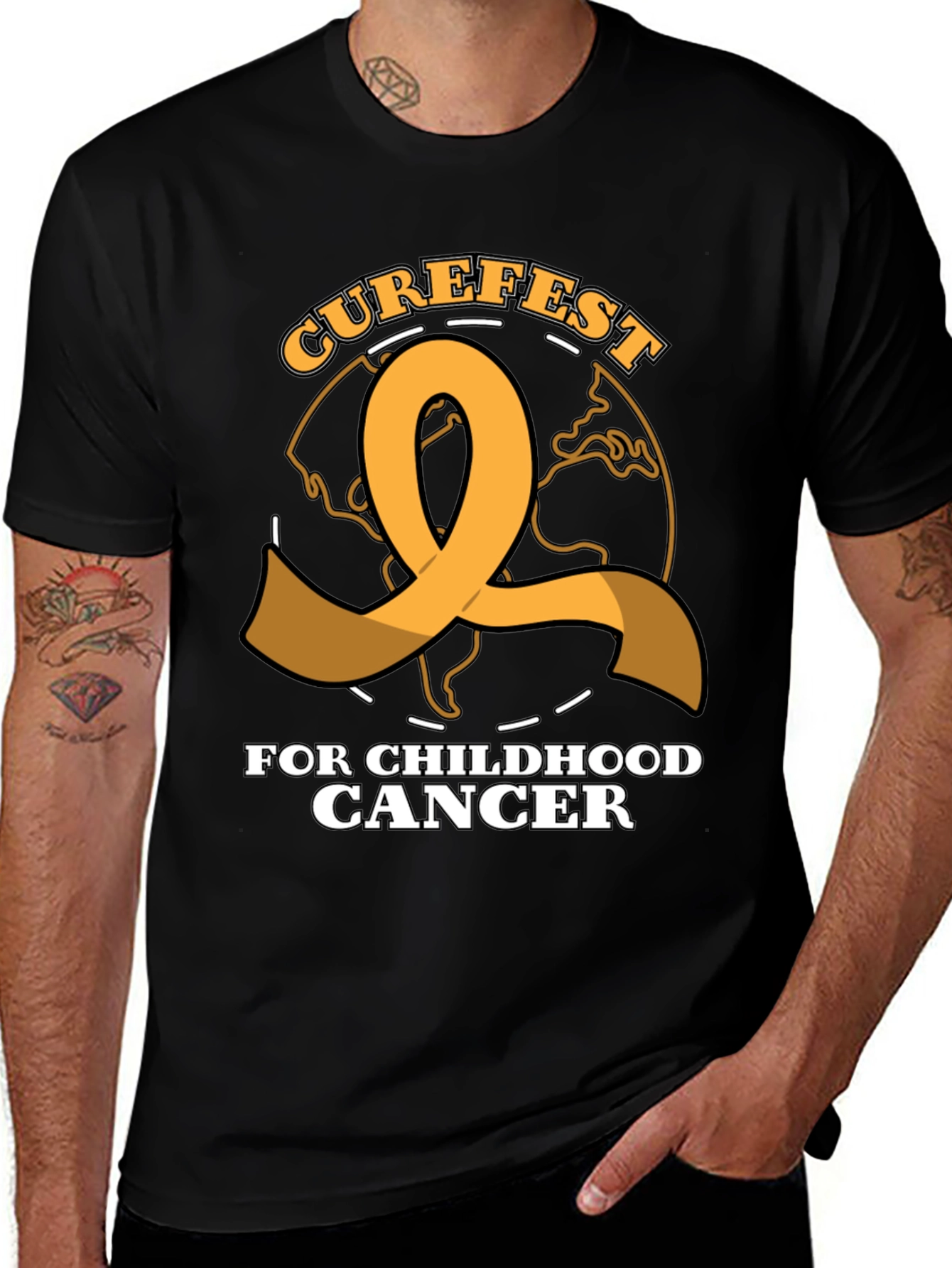 Curefest Childhood Cancer Awareness Ribbon T-Shirt