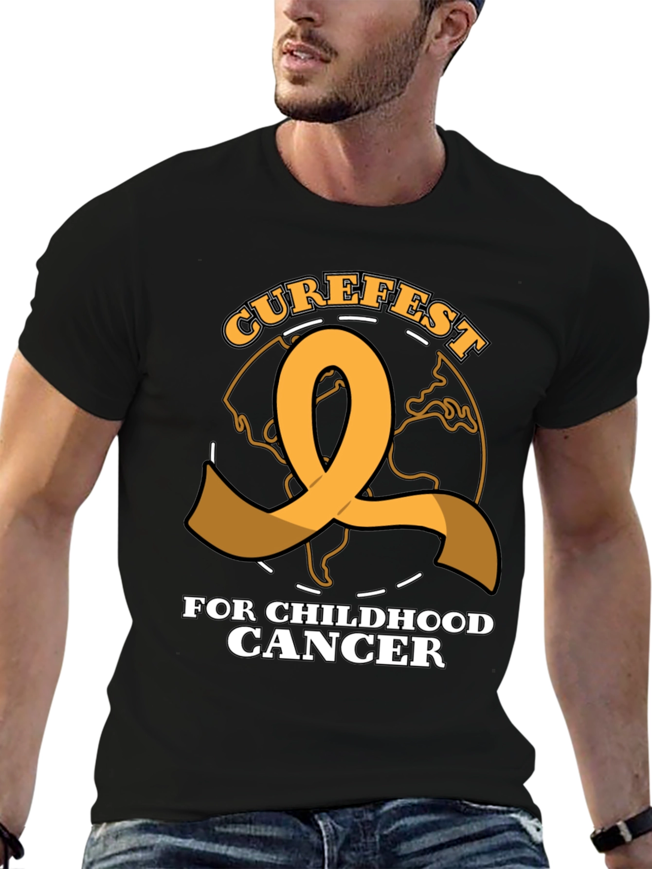 Curefest Childhood Cancer Awareness Ribbon T-Shirt
