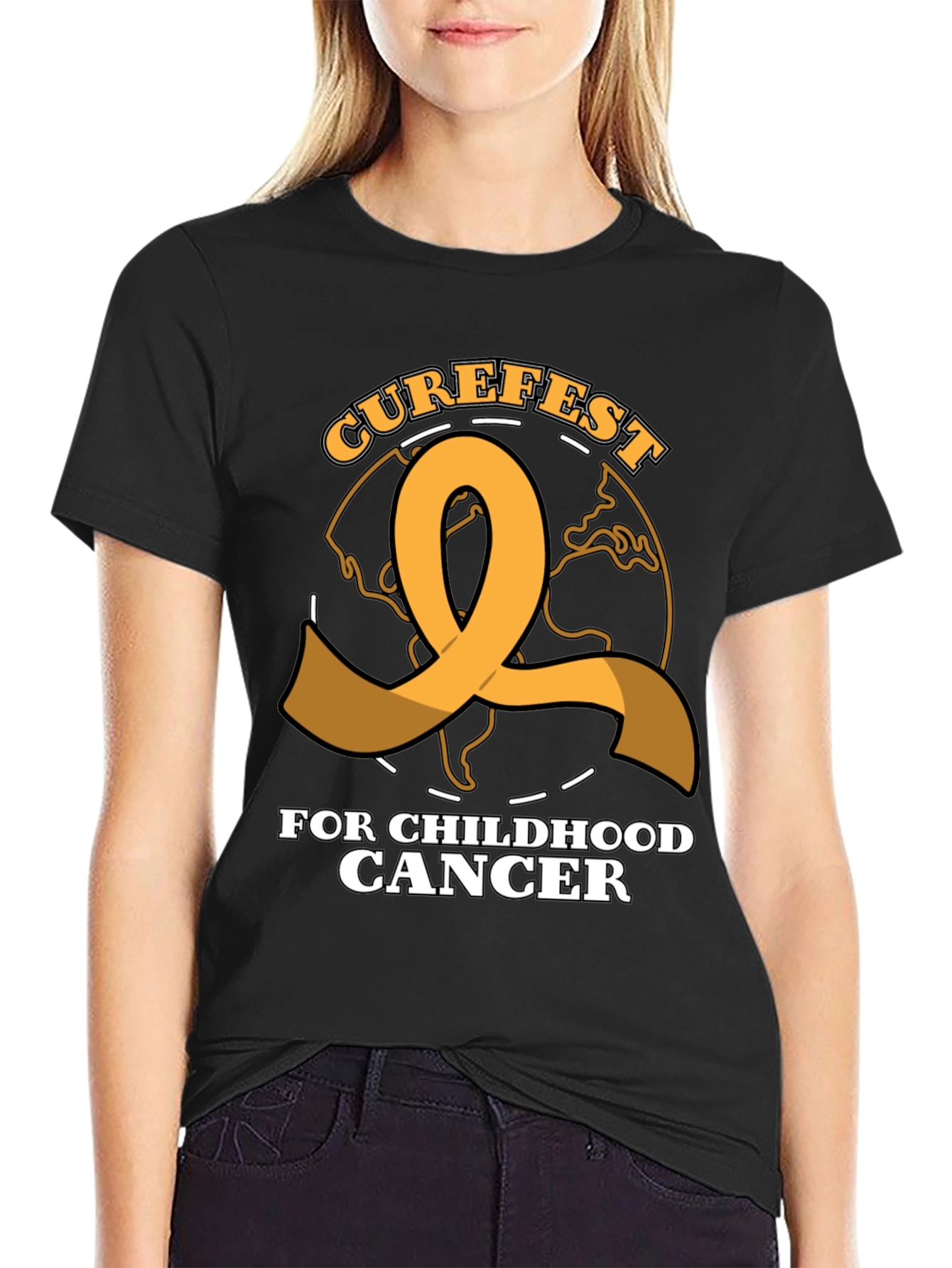 Curefest Childhood Cancer Awareness Ribbon T-Shirt