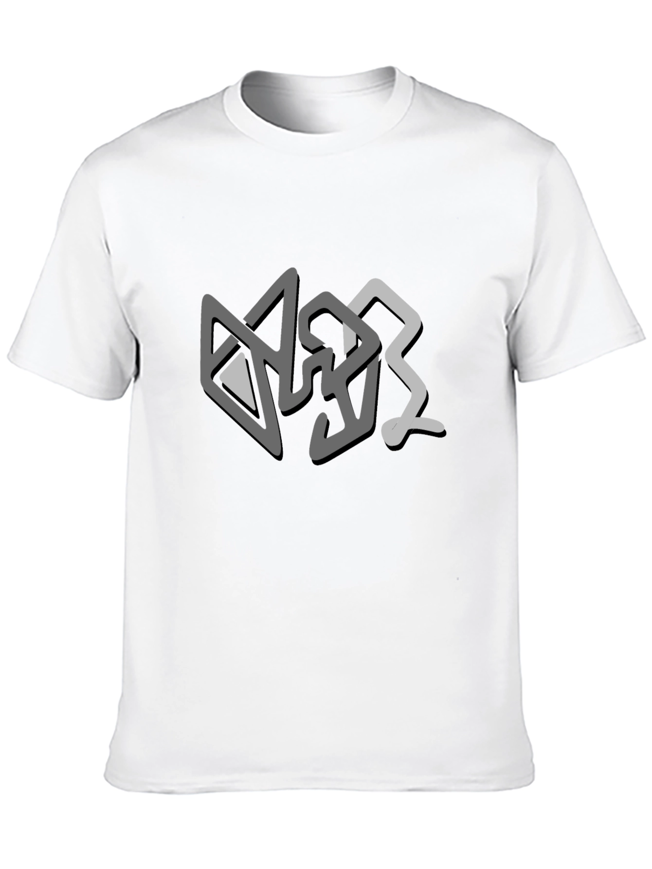 Abstract Graphic Print Mens T-Shirt - Casual Black Tee