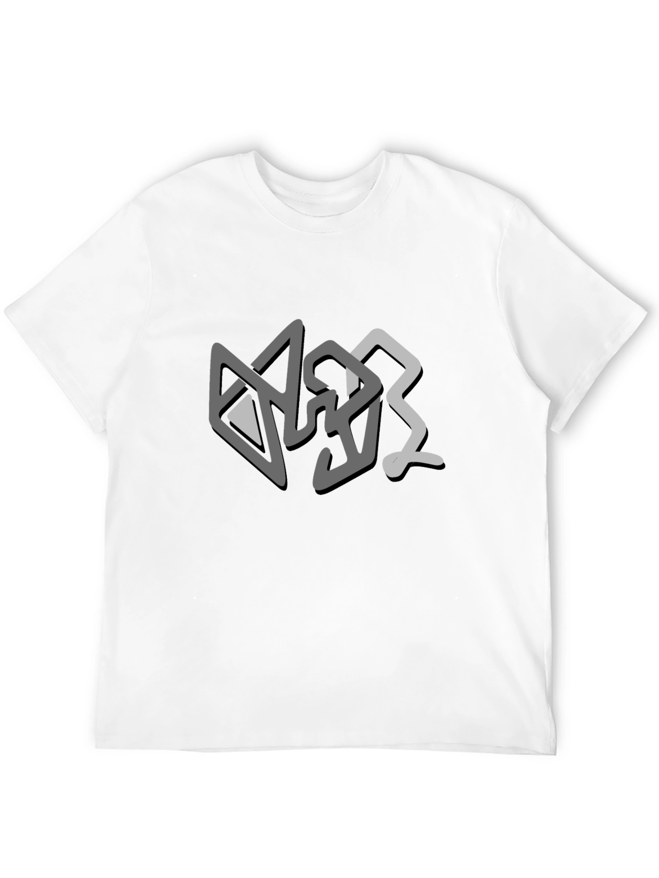 Abstract Graphic Print Mens T-Shirt - Casual Black Tee