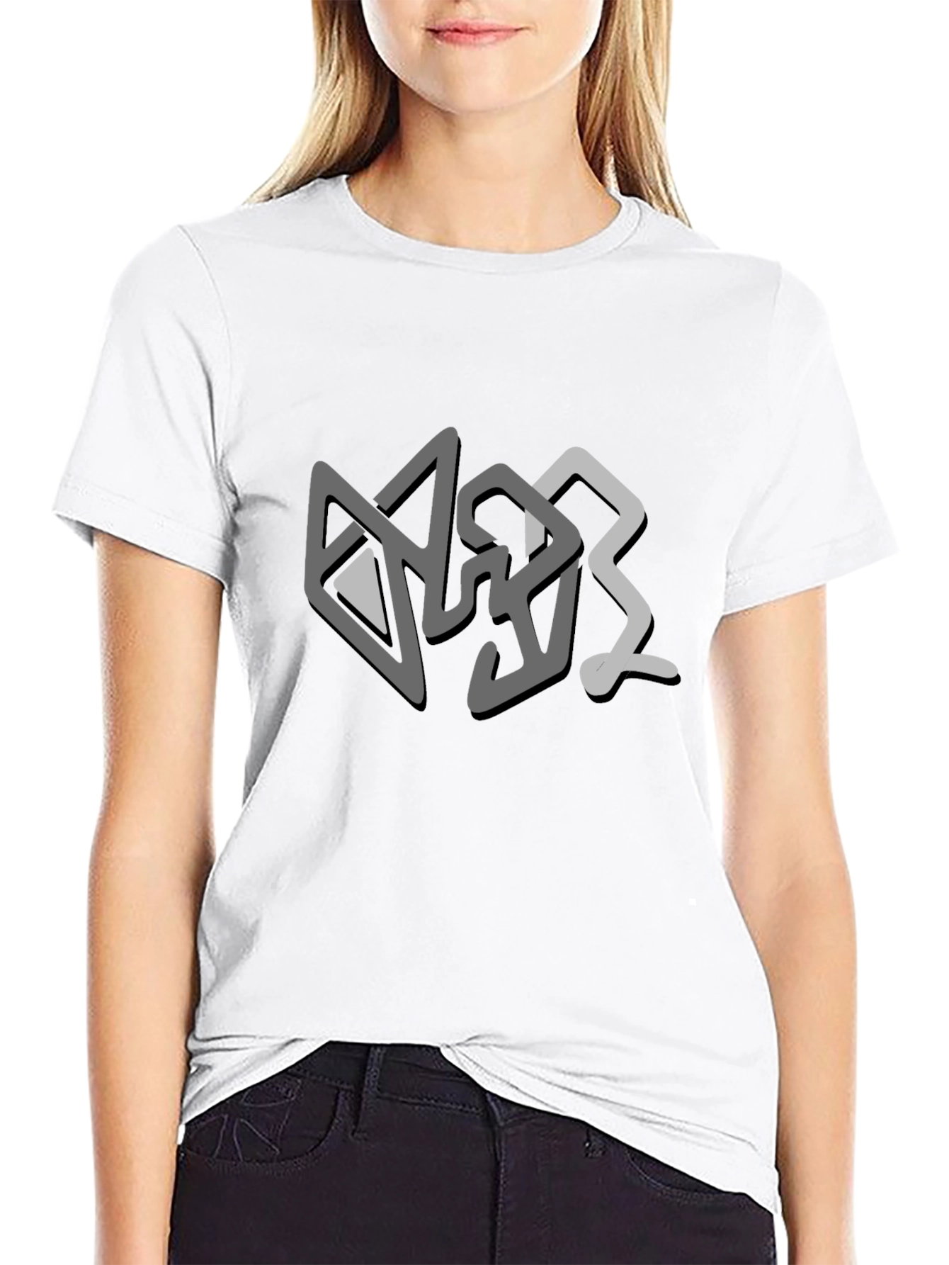 Abstract Graphic Print Mens T-Shirt - Casual Black Tee