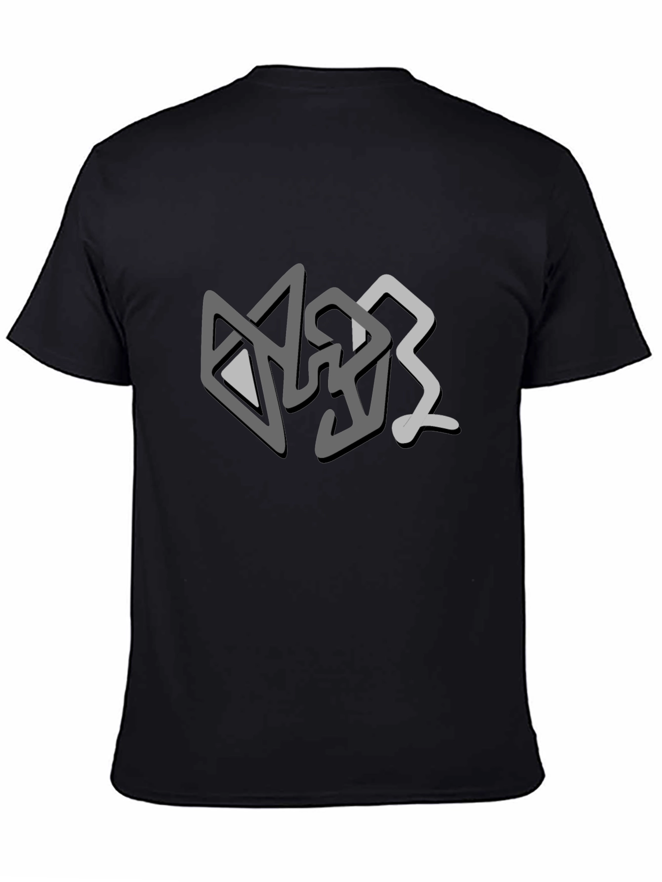 Abstract Graphic Print Mens T-Shirt - Casual Black Tee