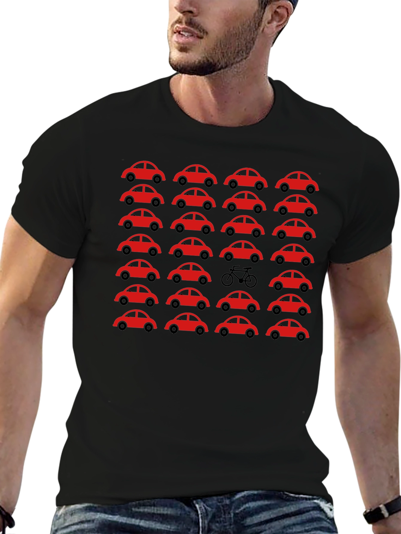 Car and Bike T-Shirt - Black