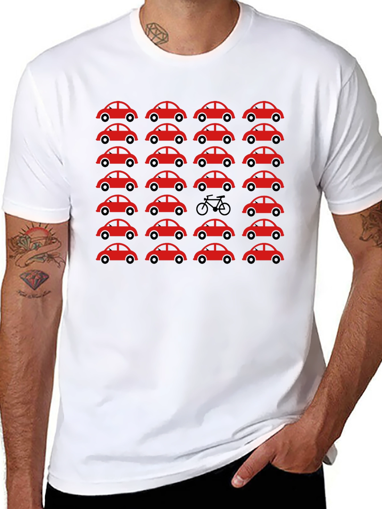 Car and Bike T-Shirt - Black