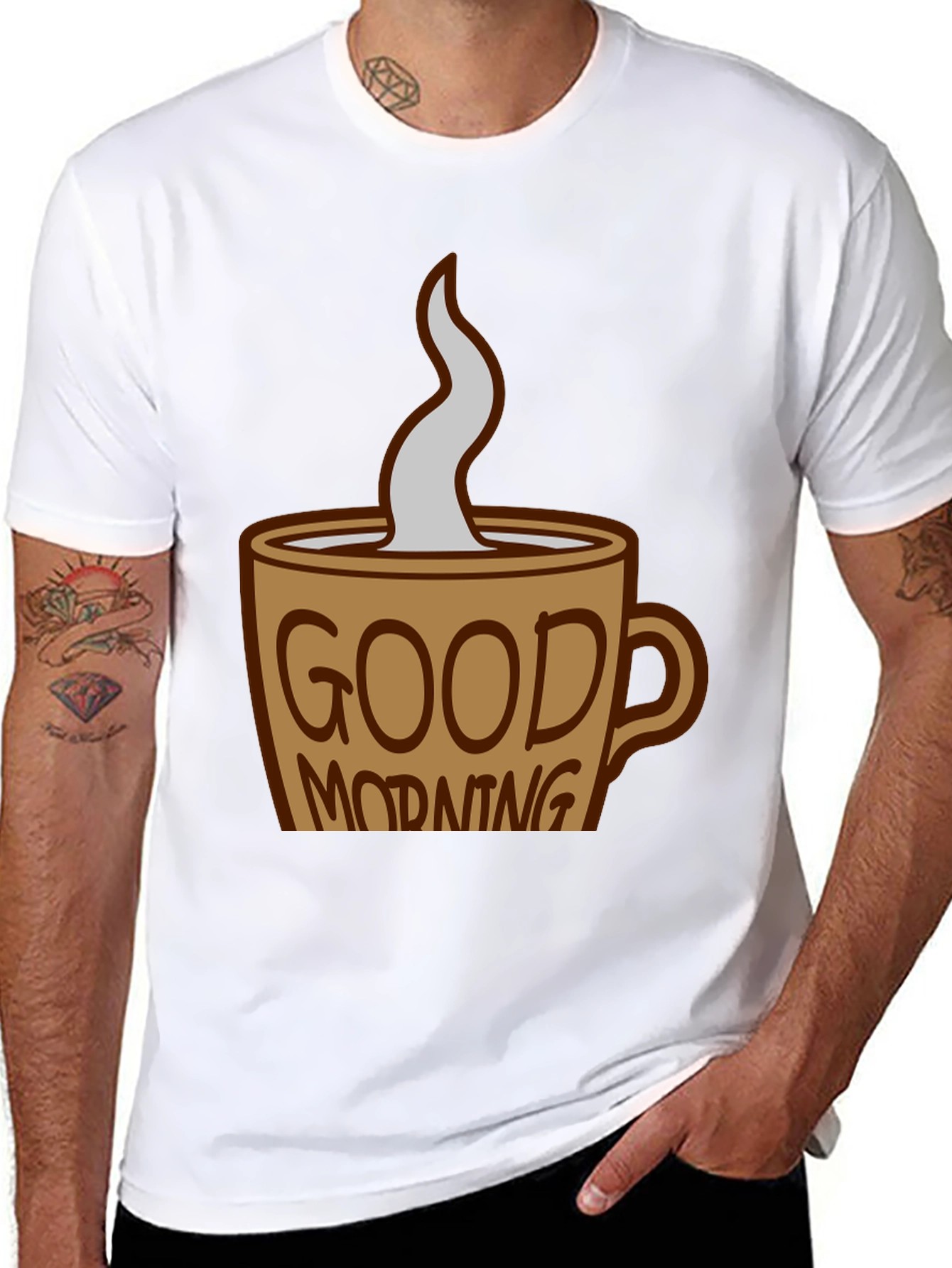 Good Morning Coffee Cup Graphic T-Shirt - Unisex