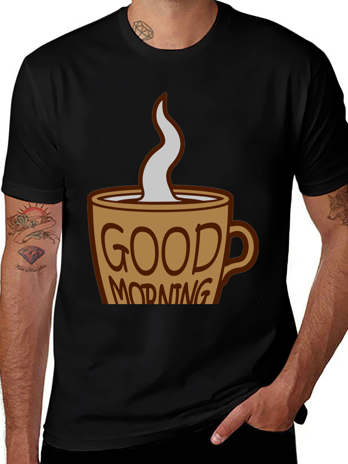 Good Morning Coffee Cup Graphic T-Shirt - Unisex
