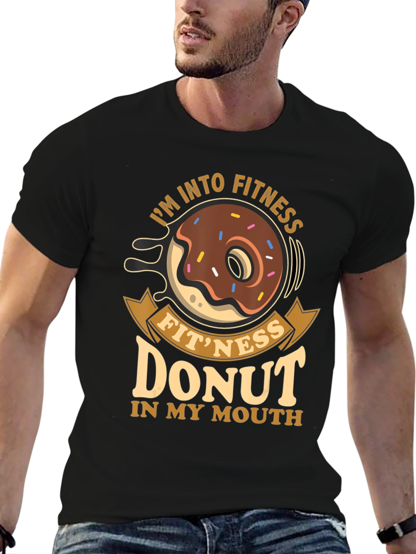 Fitness Donut T-Shirt - Funny Gym Workout Tee