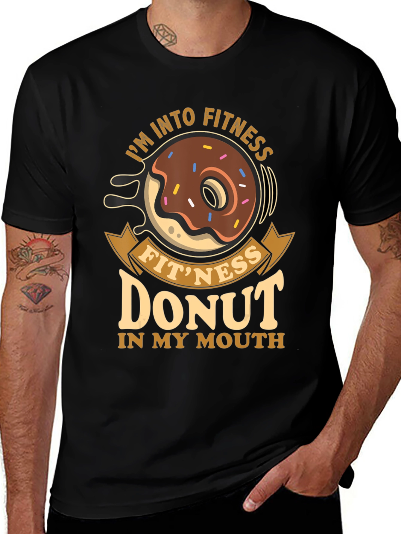 Fitness Donut T-Shirt - Funny Gym Workout Tee