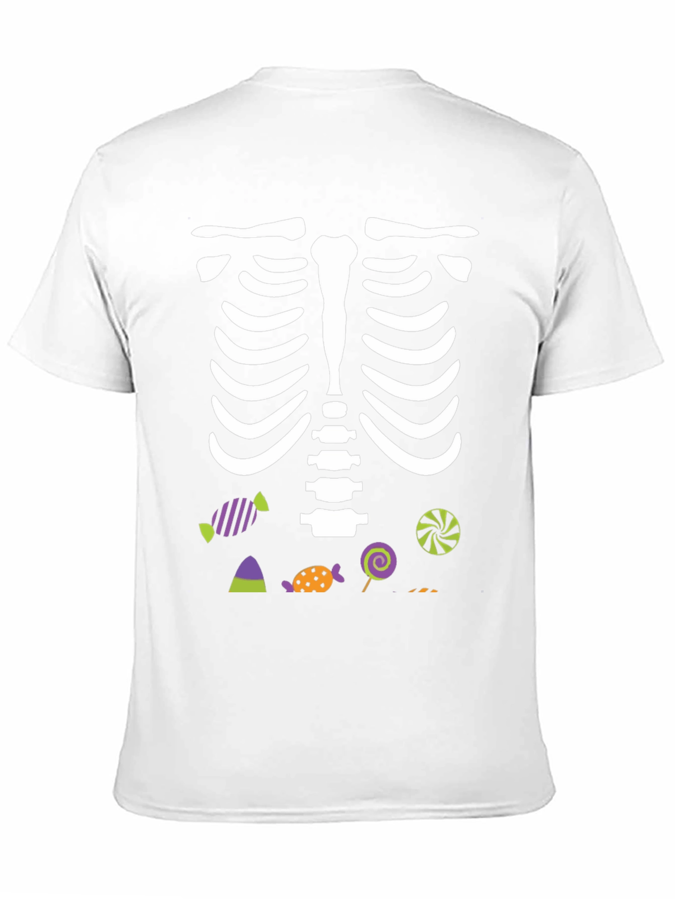 Skeleton & Candy Graphic Tee - Halloween Fun