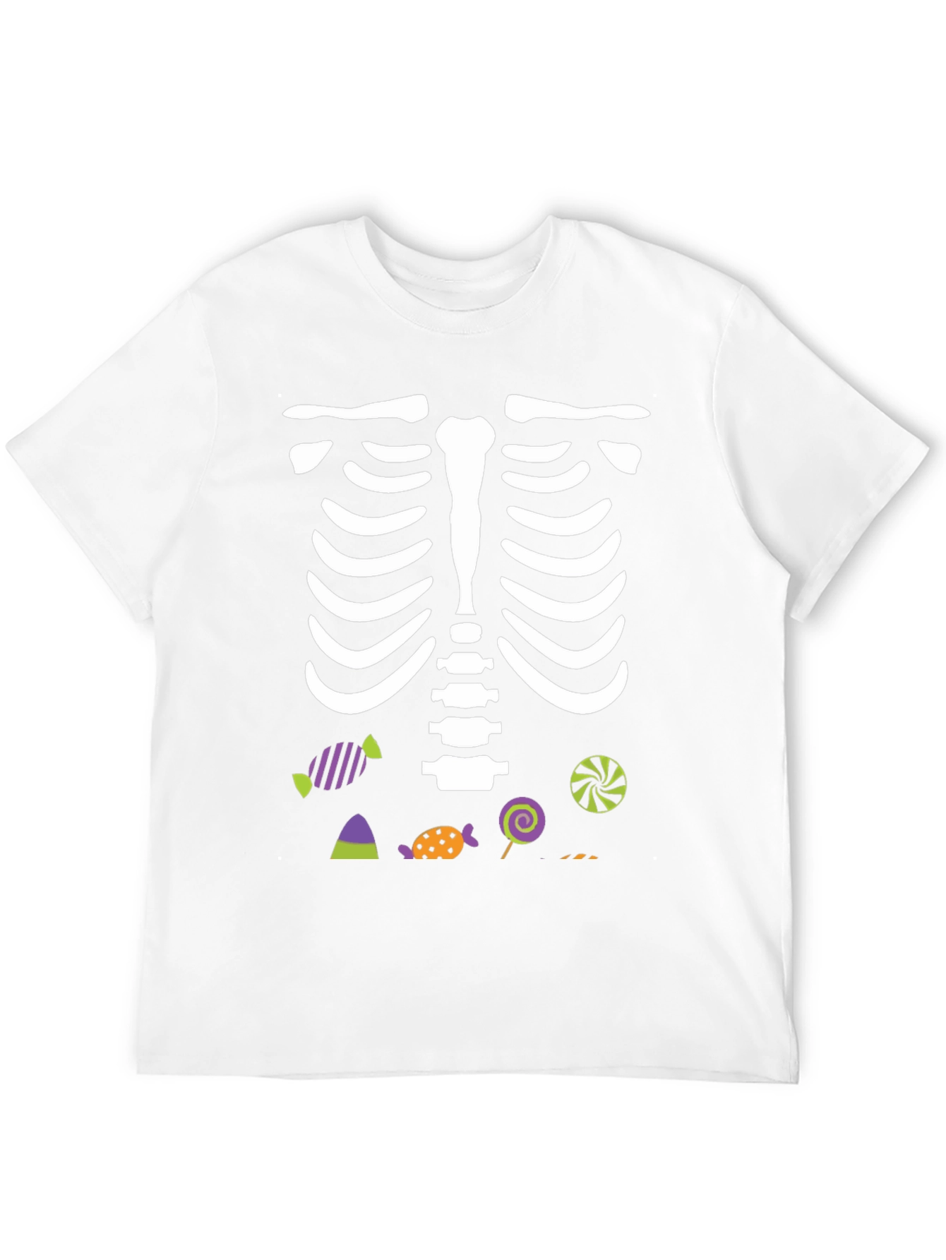 Skeleton & Candy Graphic Tee - Halloween Fun
