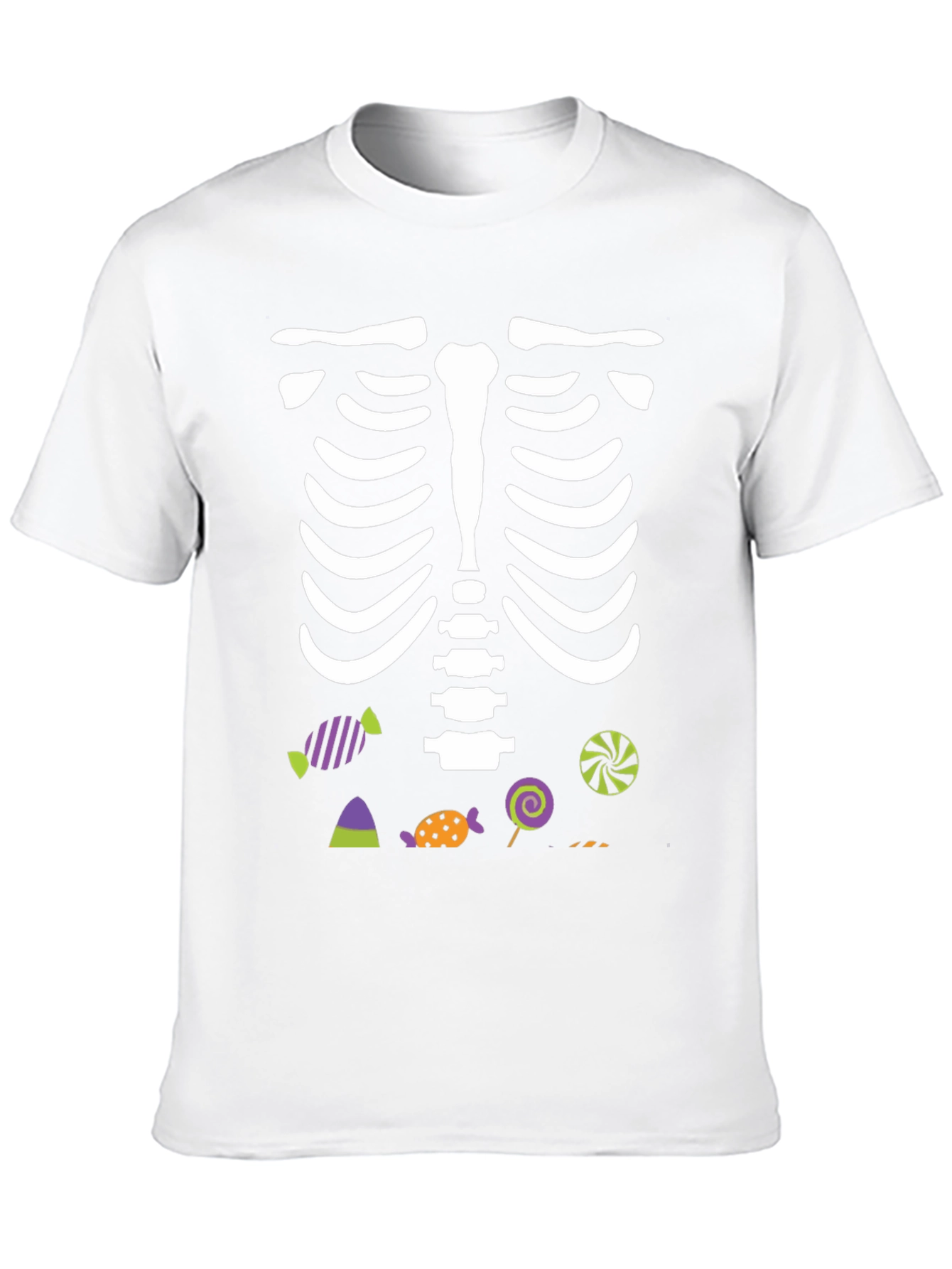 Skeleton & Candy Graphic Tee - Halloween Fun
