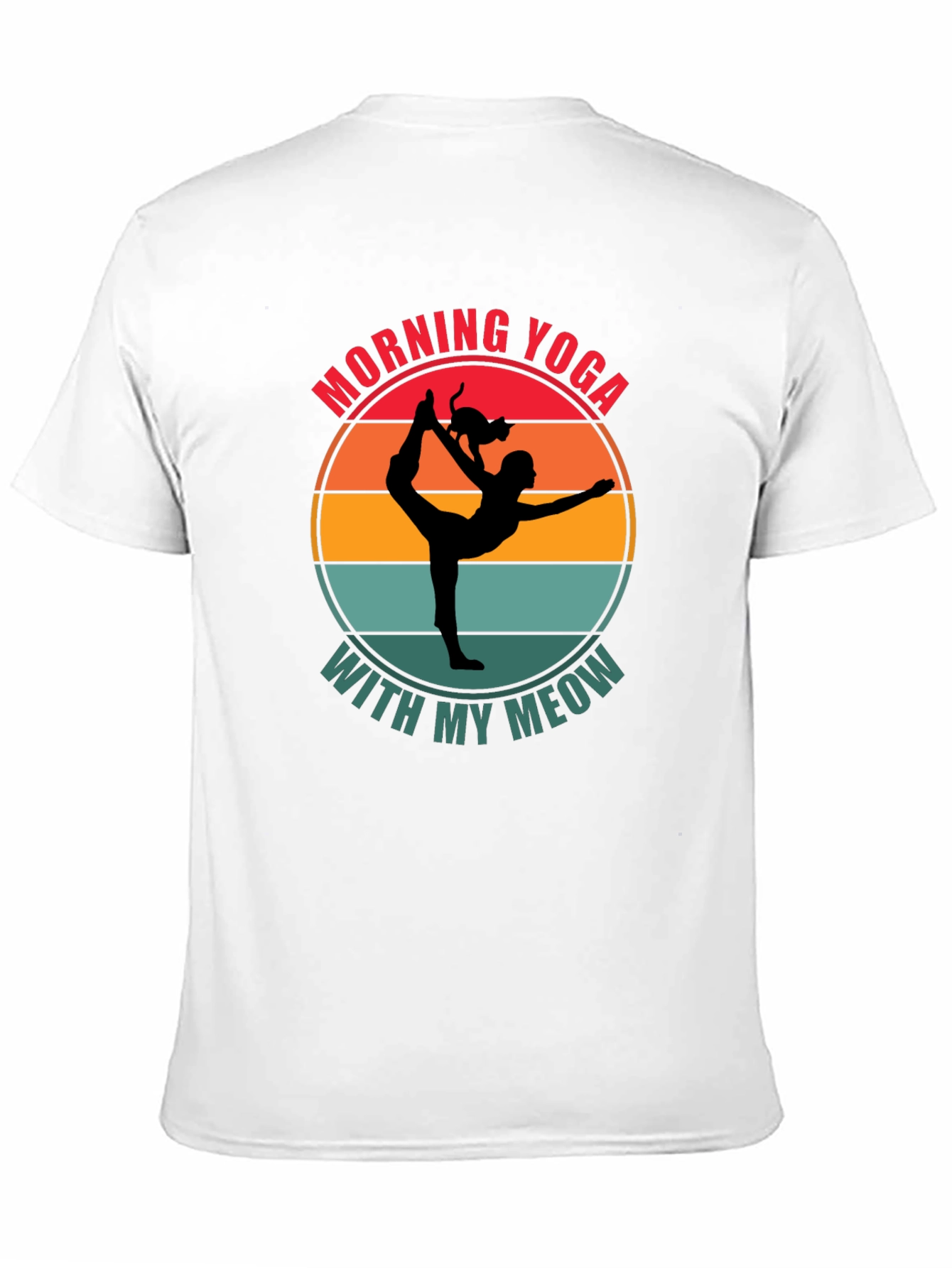Morning Yoga With My Meow Black T-Shirt