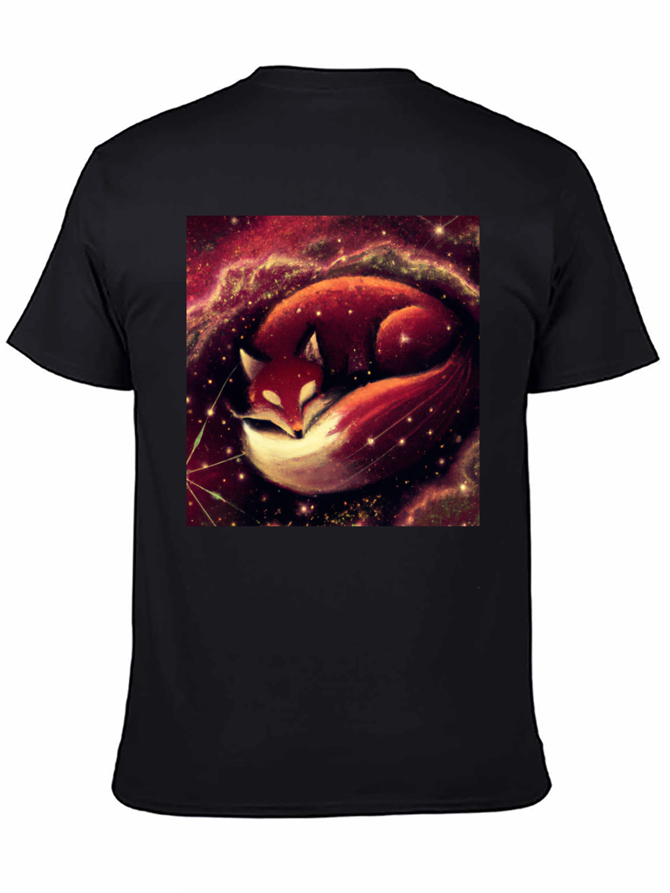Cosmic Fox Graphic Tee - Unisex Black T-Shirt