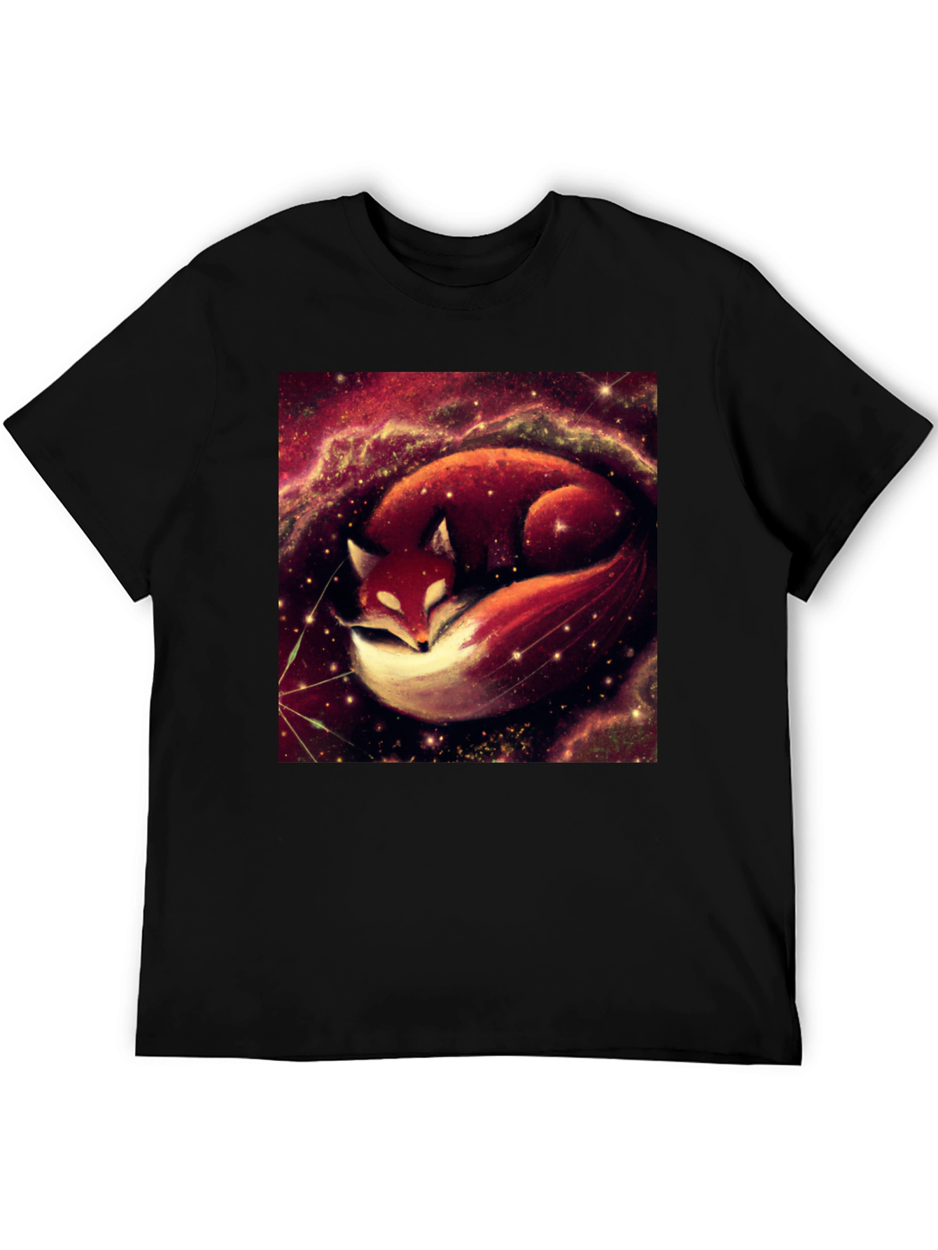 Cosmic Fox Graphic Tee - Unisex Black T-Shirt
