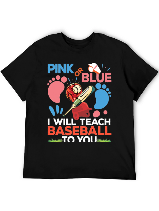 Pink or Blue Baseball Gender Reveal T-Shirt