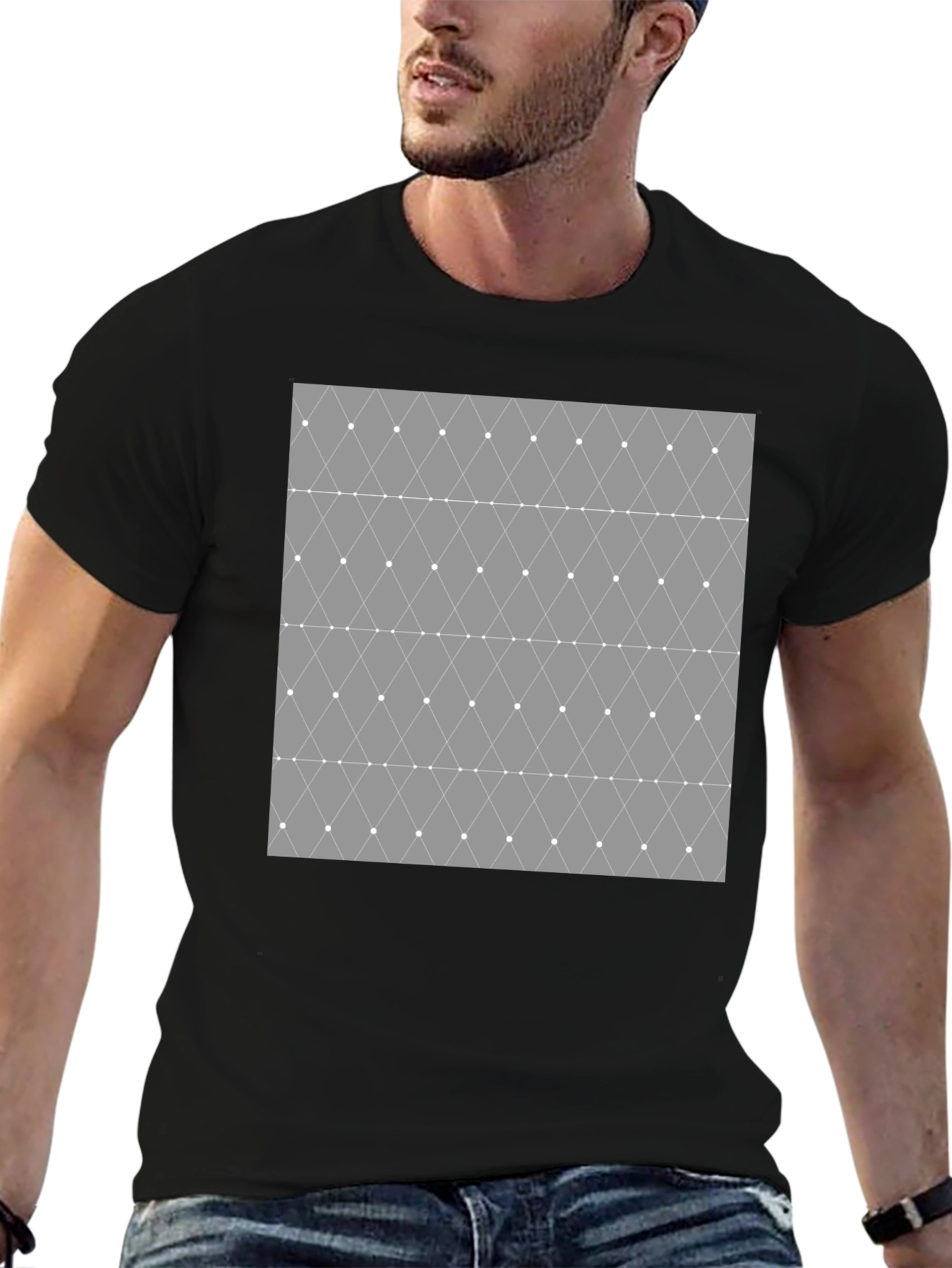 Geometric Diamond Pattern Mens T-Shirt