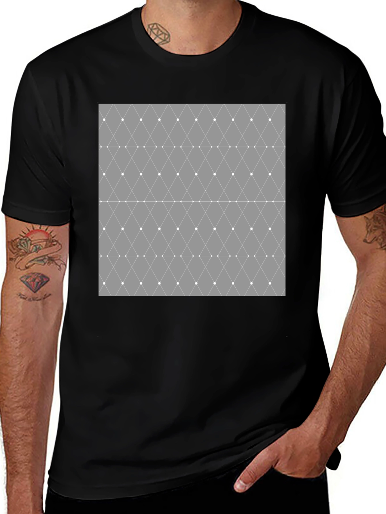 Geometric Diamond Pattern Mens T-Shirt