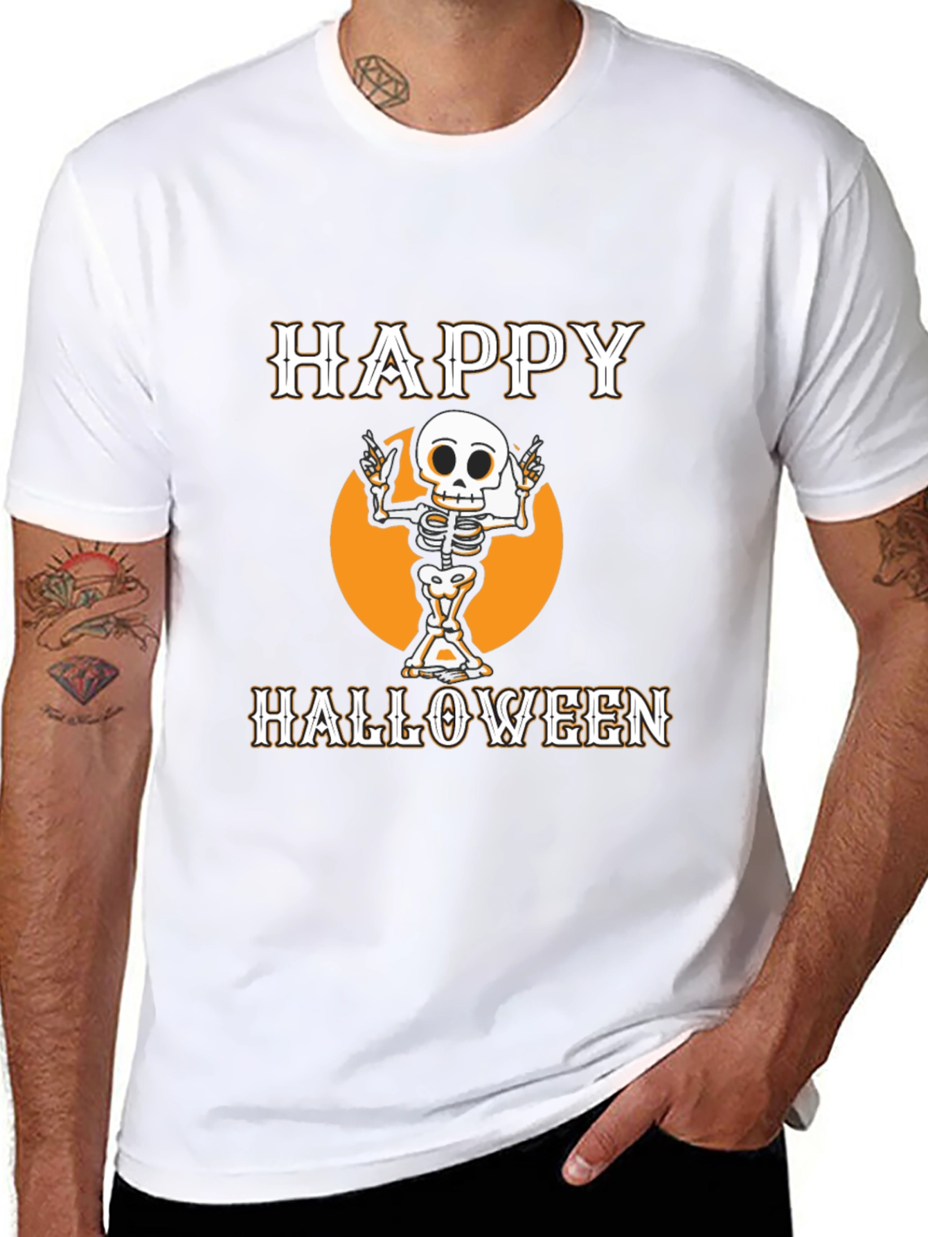 Happy Halloween Skeleton Graphic Tee