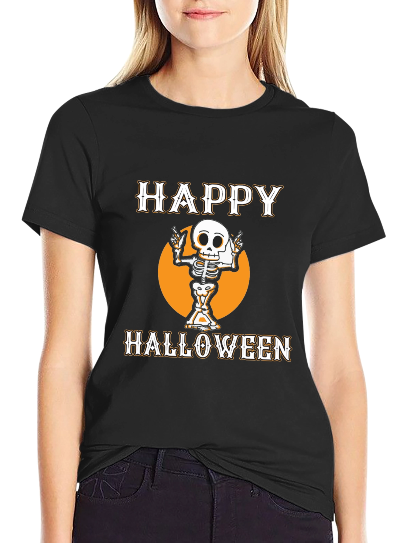 Happy Halloween Skeleton Graphic Tee