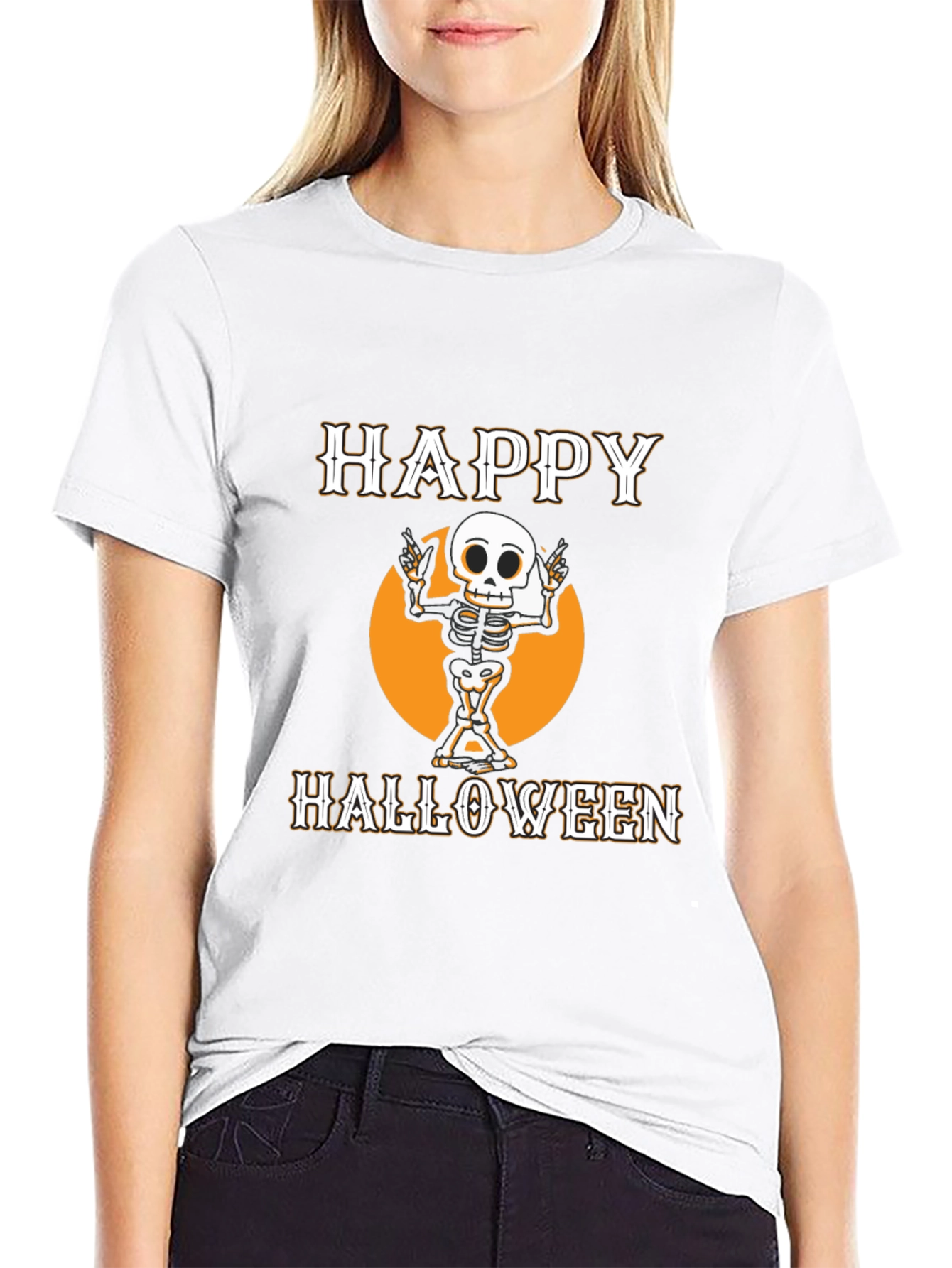 Happy Halloween Skeleton Graphic Tee