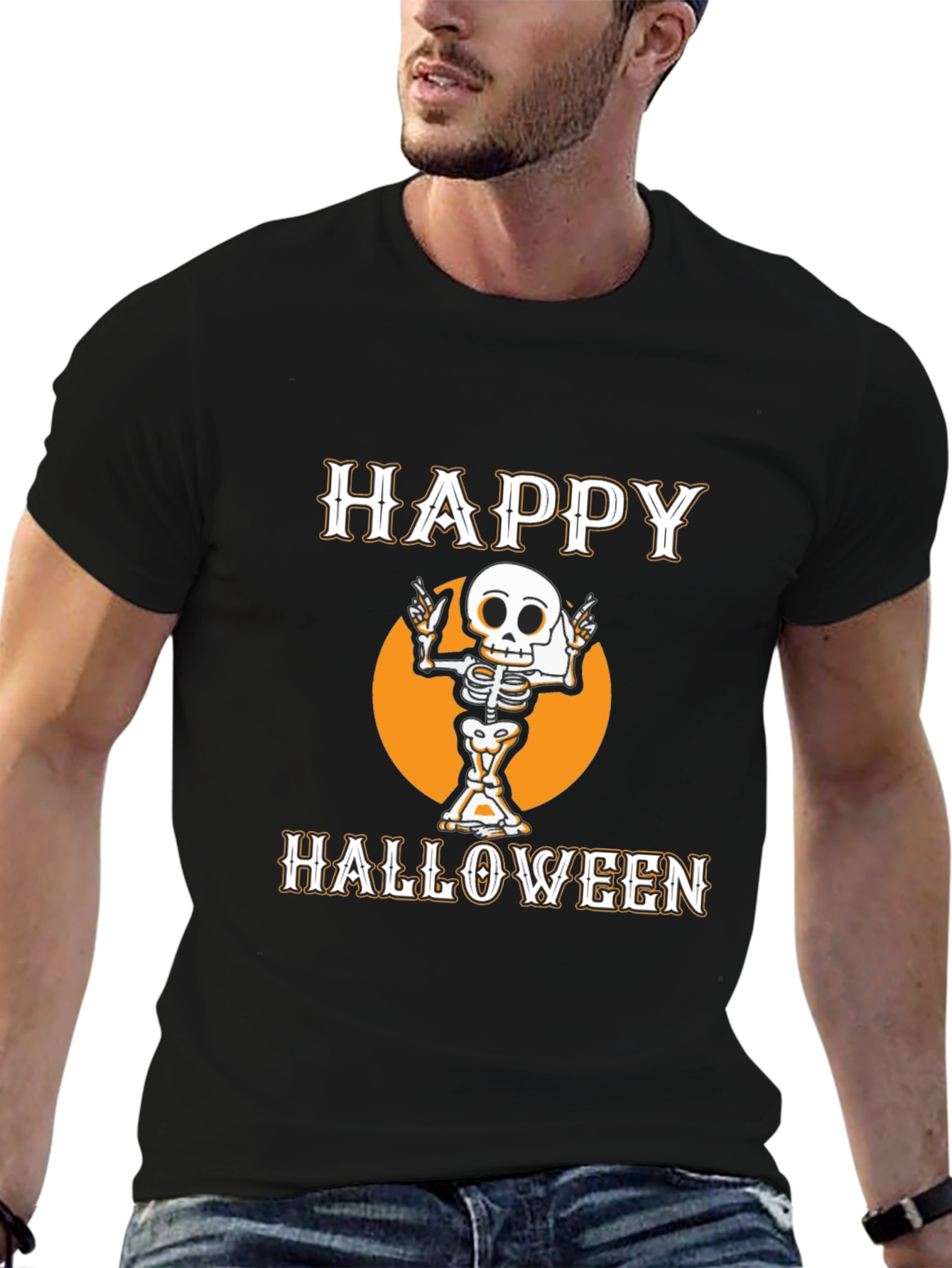 Happy Halloween Skeleton Graphic Tee