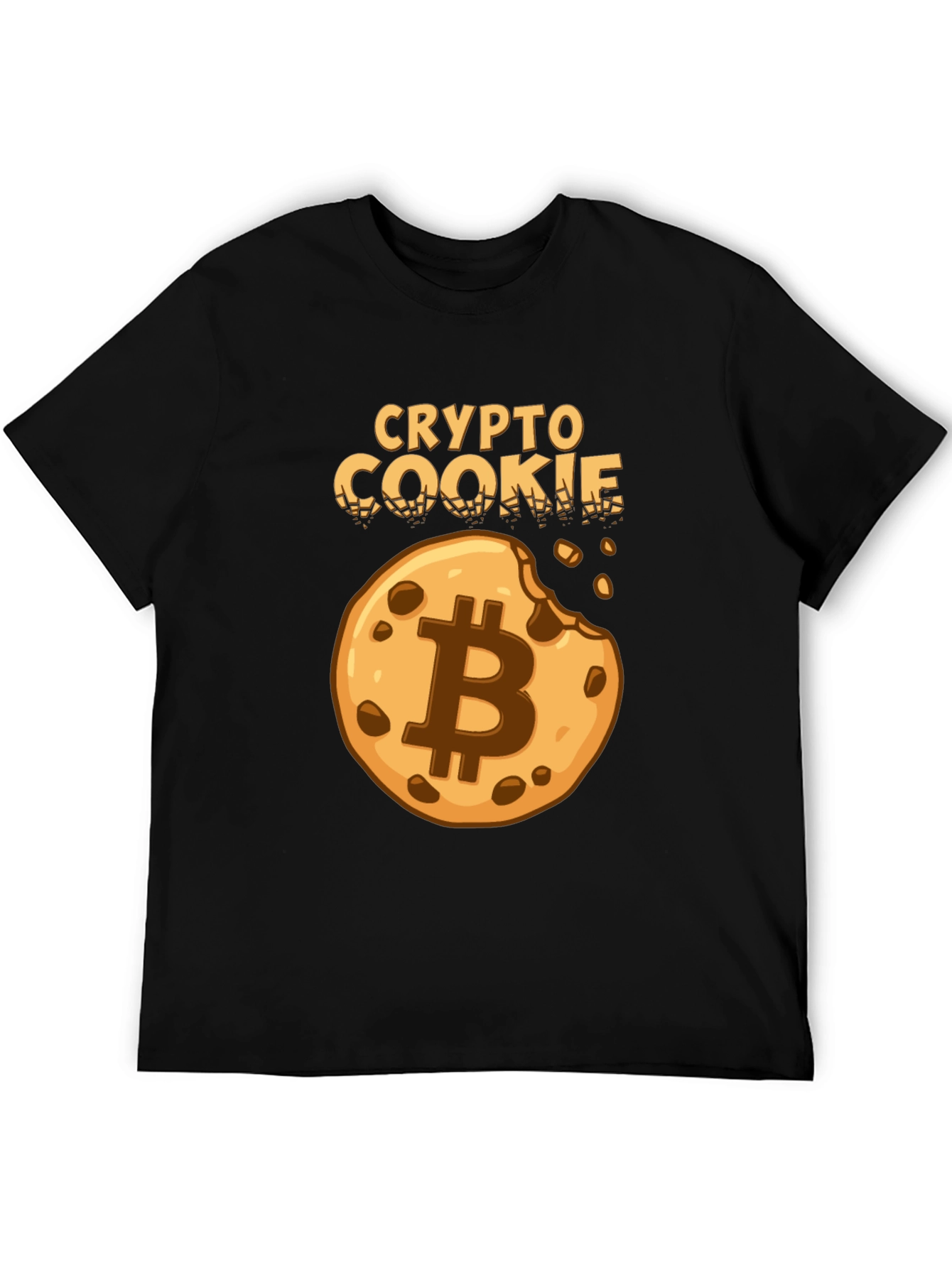Crypto Cookie Black T-Shirt Bitcoin Design