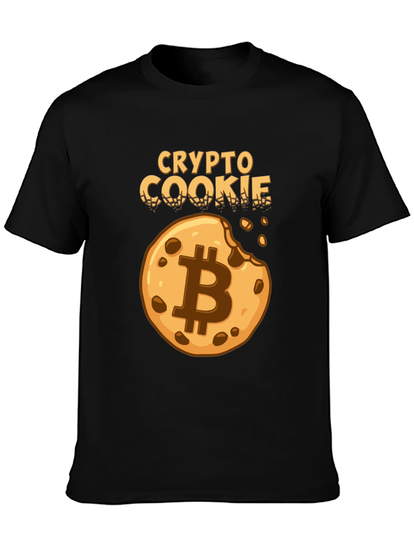 Crypto Cookie Black T-Shirt Bitcoin Design