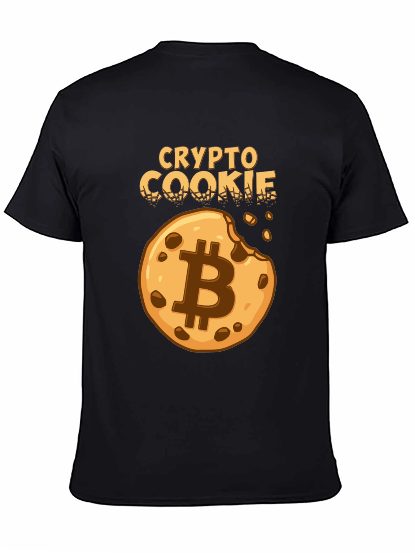 Crypto Cookie Black T-Shirt Bitcoin Design