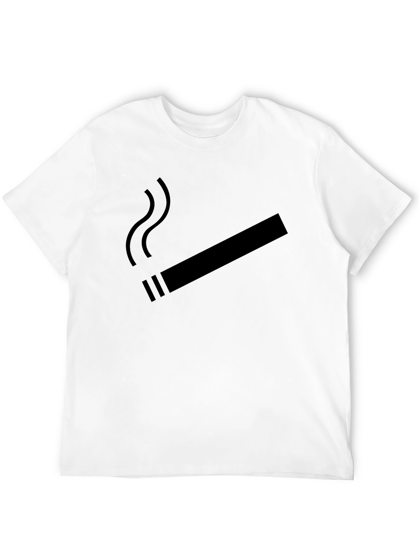 Smoking Cigarette Graphic Tee - Casual Black T-Shirt