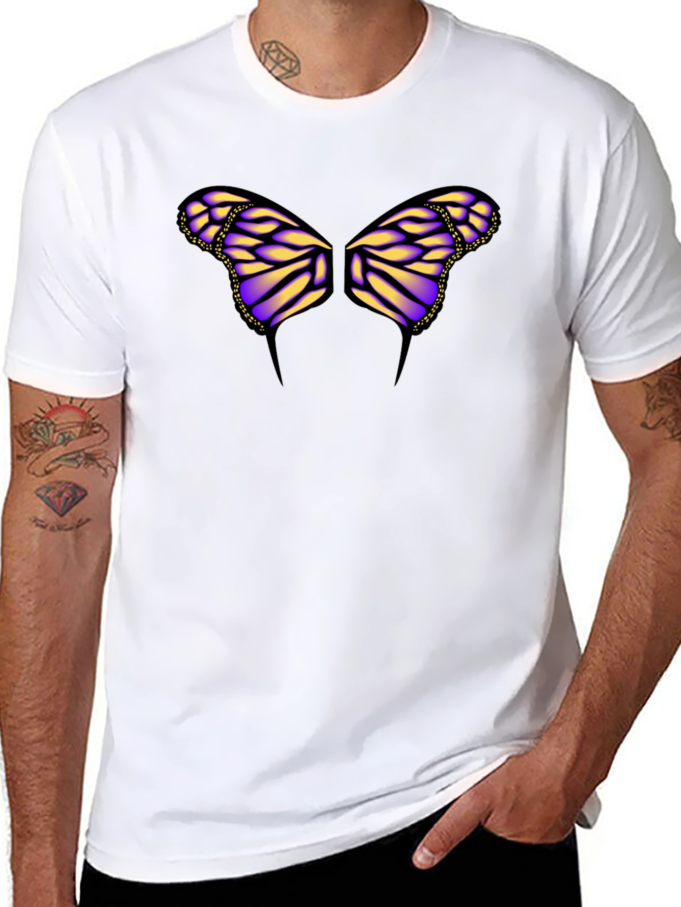 Butterfly Wings Graphic Black T-Shirt
