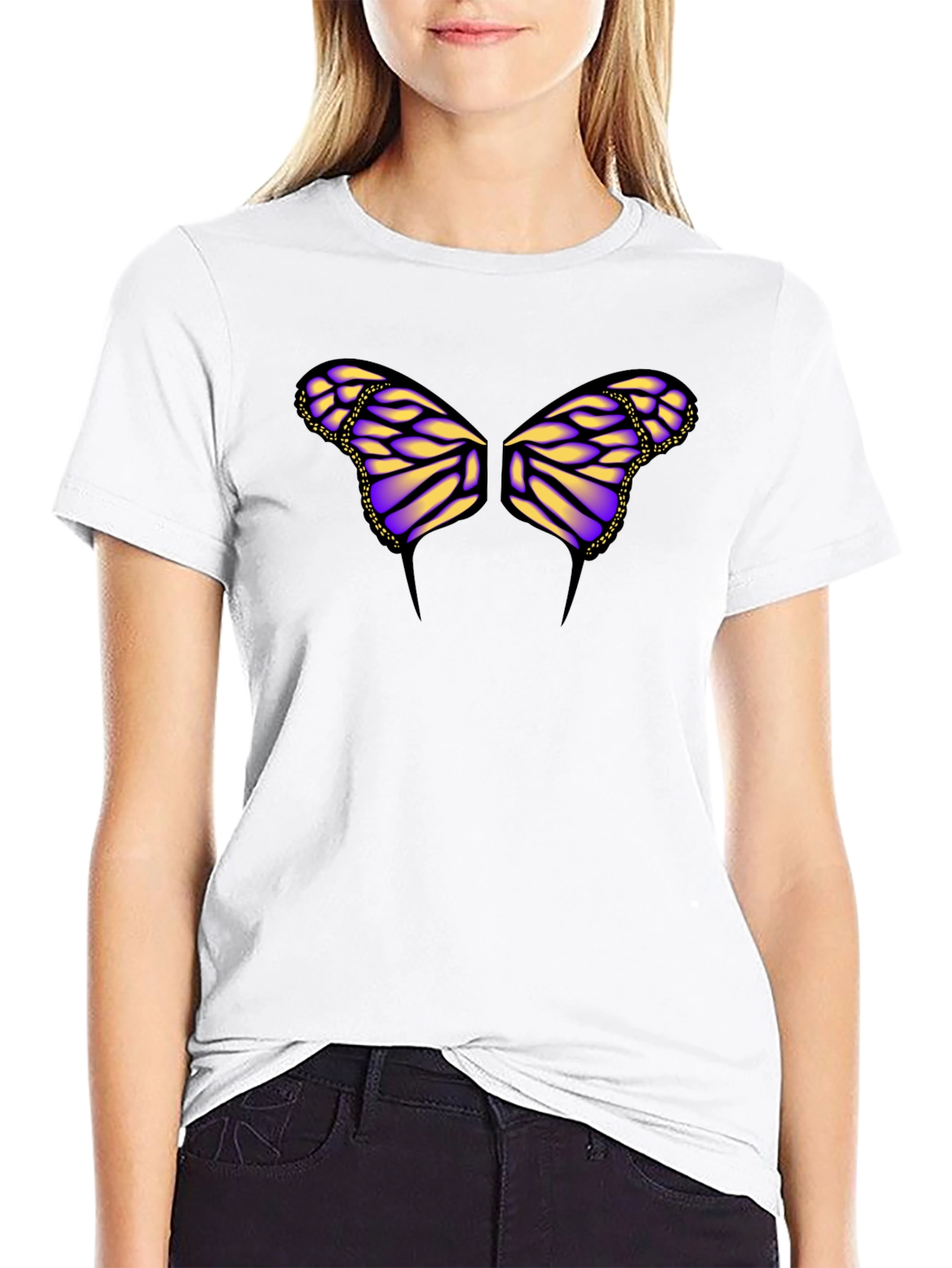 Butterfly Wings Graphic Black T-Shirt