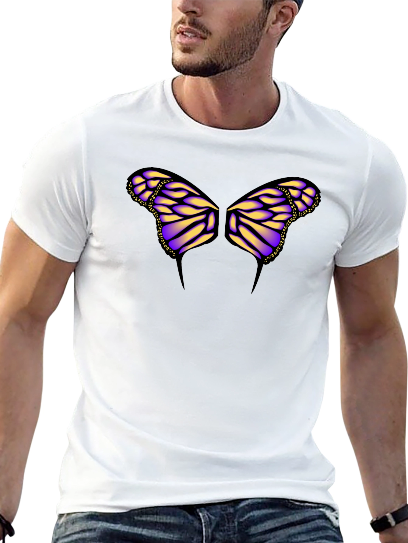 Butterfly Wings Graphic Black T-Shirt