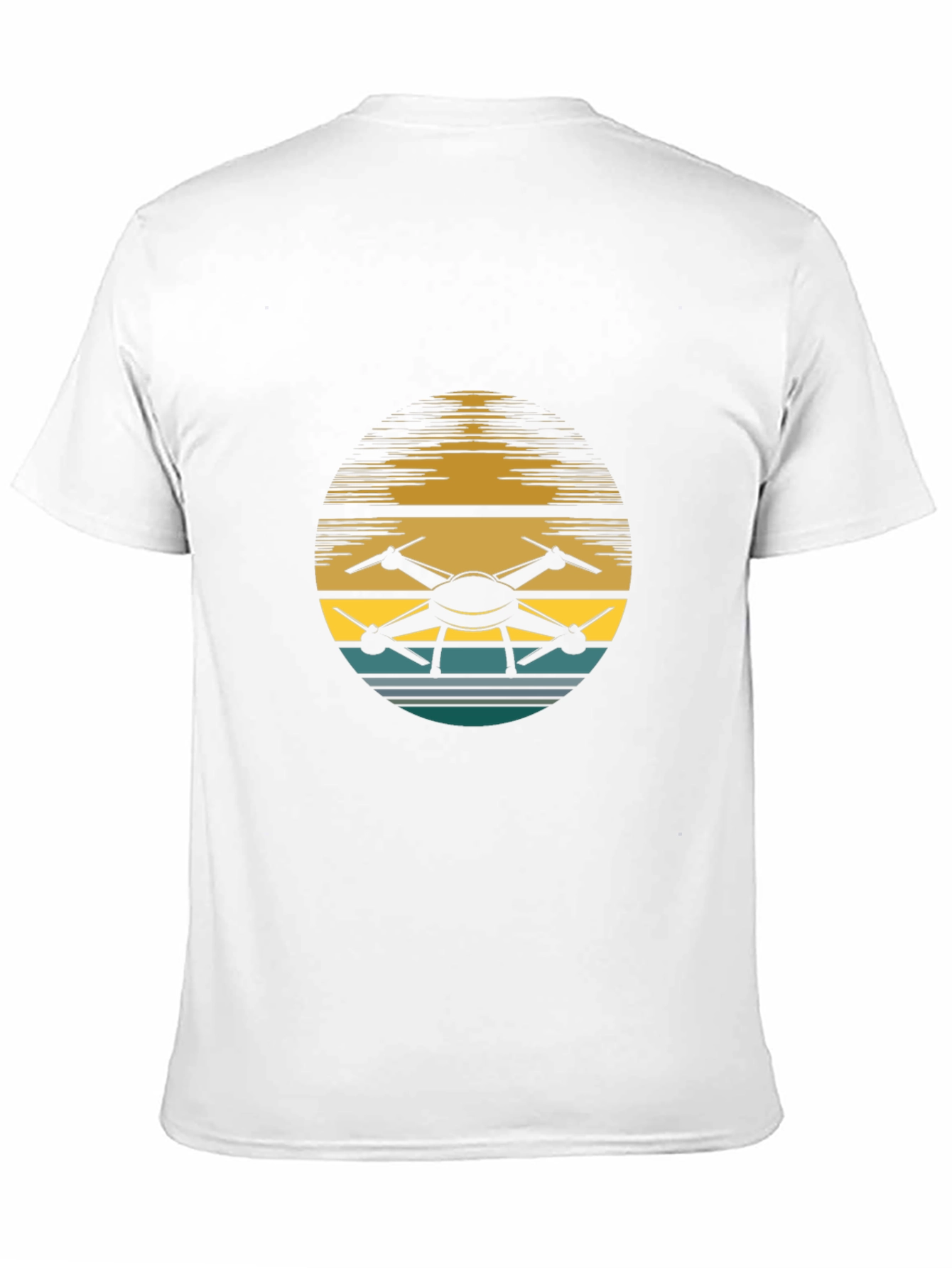 Drone Sunset Graphic Tee - Black Casual Shirt