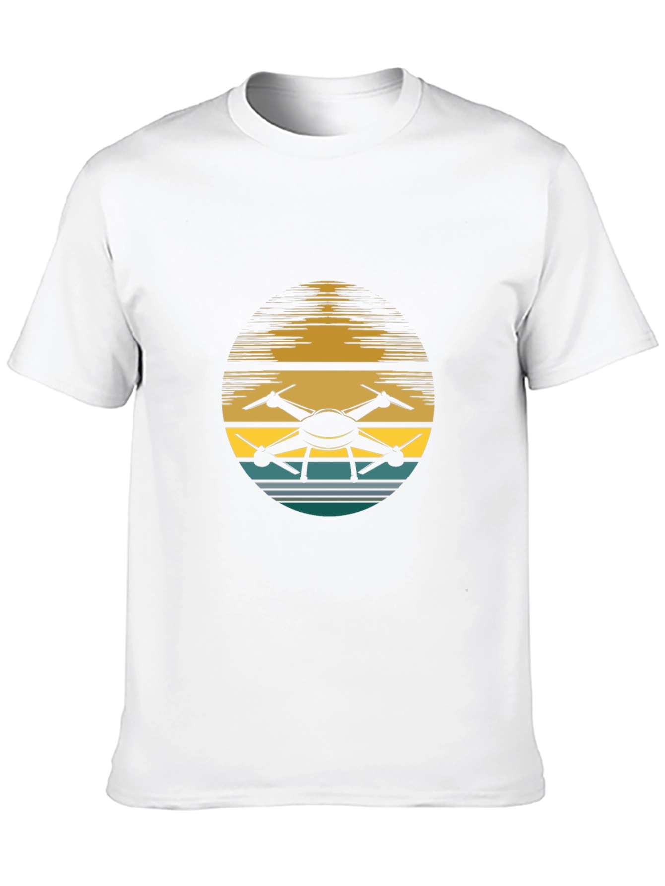 Drone Sunset Graphic Tee - Black Casual Shirt